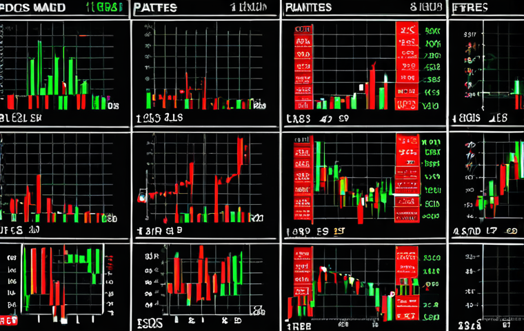 ** A dynamic Forex market scene. Chart patterns overlaying a bustling financial district in Paris. Candlestick charts, EUR/USD pair prominently displayed. Emphasize volatility and risk with contrasting colors (red/green).
**