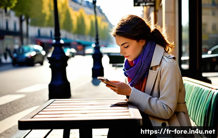 외환관리사와 외환 거래 세금 처리 - A young French woman, dressed in a stylish yet casual outfit including a light trench coat and a col...