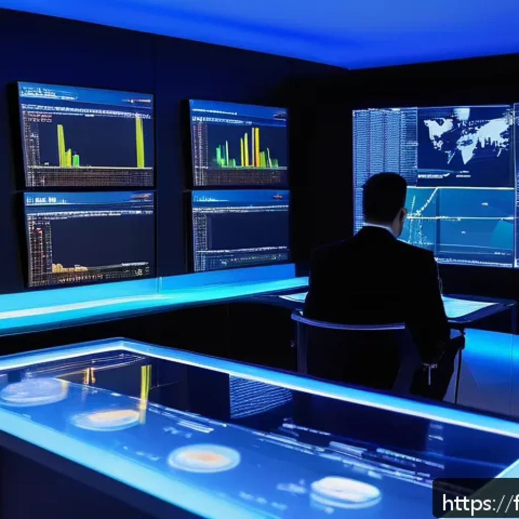 외환관리사와 핀테크 트렌드 - A futuristic financial analyst’s office in Paris, featuring large transparent screens displaying AI-...
