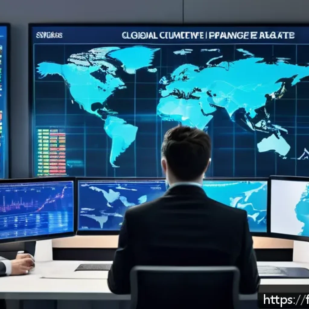 외환관리사와 해외 연수 경험 공유 - A professional international finance office scene showing a diverse team of young adults analyzing c...