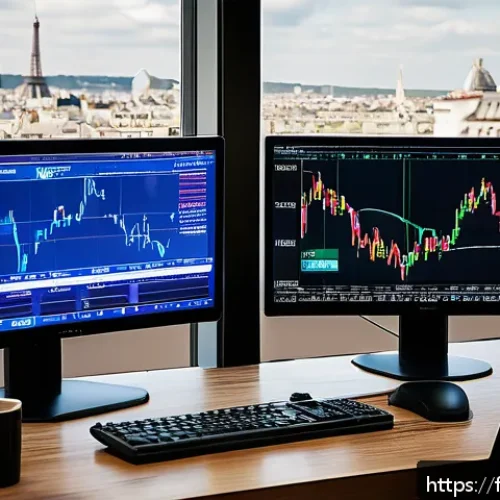 Home 33 외환관리사와 경제지표 해석 - A sophisticated financial analyst’s desk in a modern Parisian office, featuring multiple high-resolu...