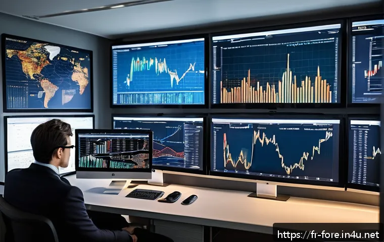 외환관리사와 외환 세미나 후기 - A professional financial analyst in a modern Parisian office overlooking the Seine, intensely studyi...